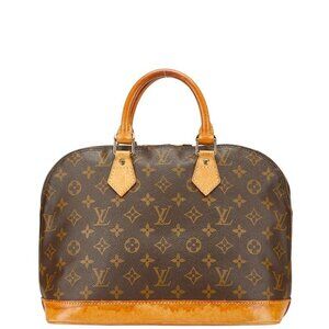LOUIS VUITTON Brown Monogram Leather Alma PM Bag